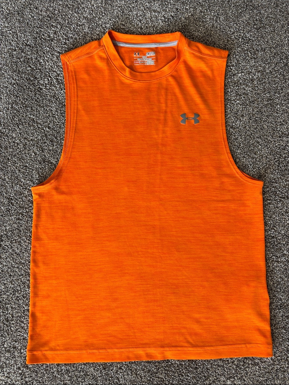 Like NEW! Under Armour Men's Orange Sleeveless Shirt- Size S